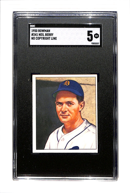 1950 Bowman #241 Neil Berry SGC 5 No Copyright