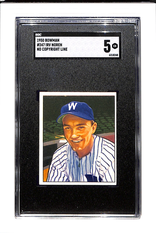 1950 Bowman #247 Irv Noren SGC 5 No Copyright