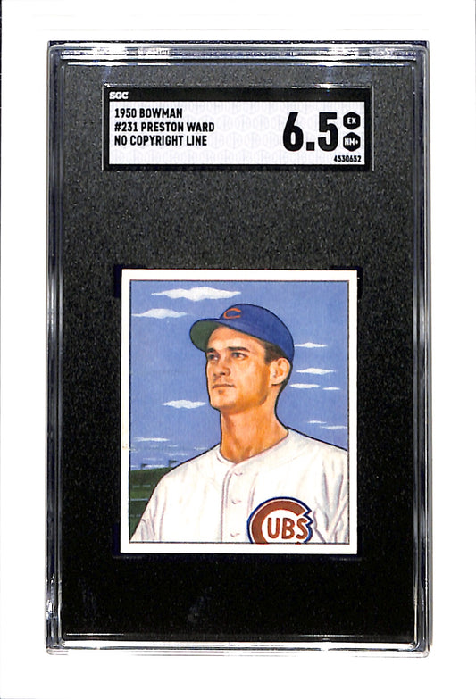 1950 Bowman #231 Preston Ward SGC 6.5 No Copyright