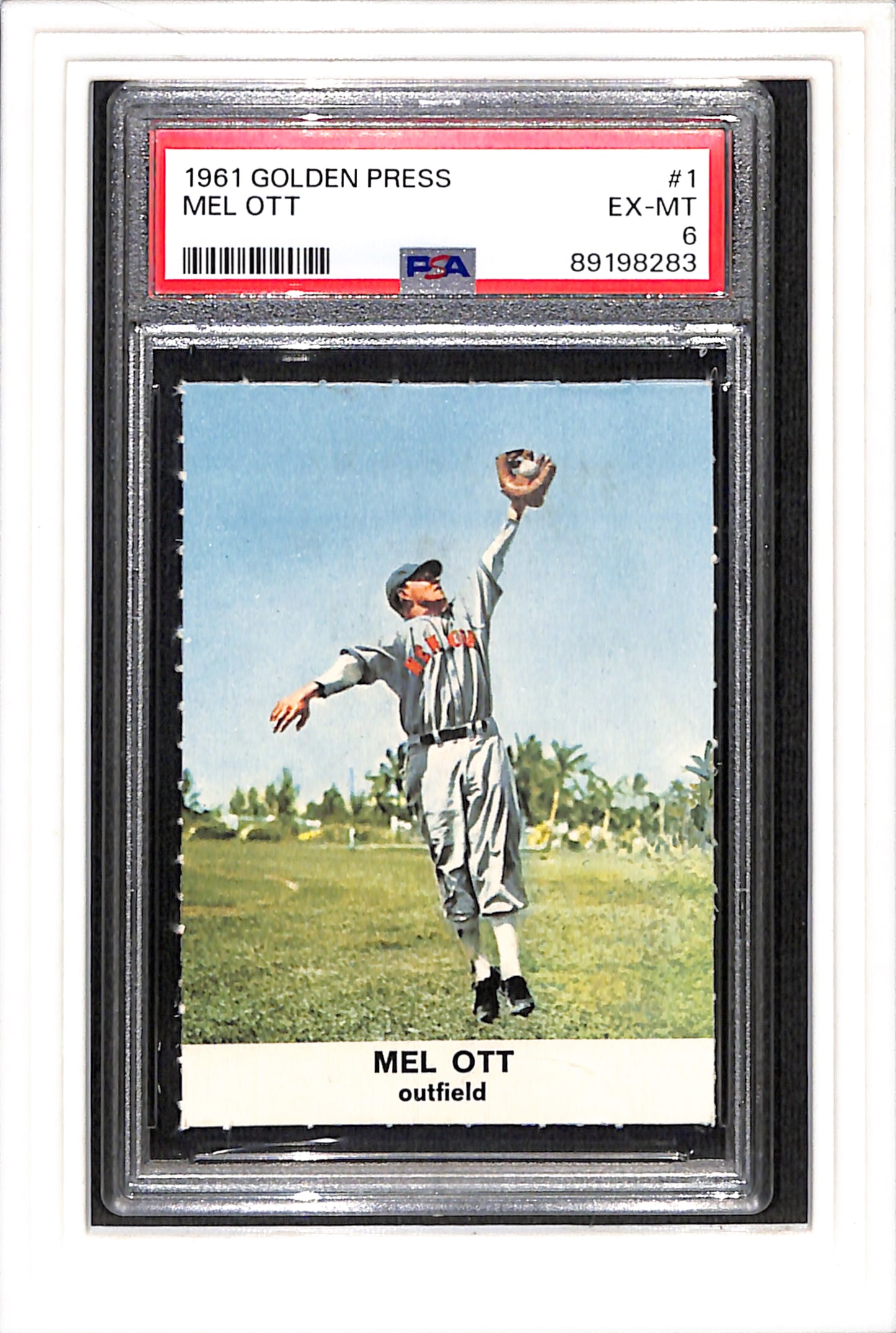 1961 Golden Press #1 Mel Ott PSA 6 New York Giants SN 89198283