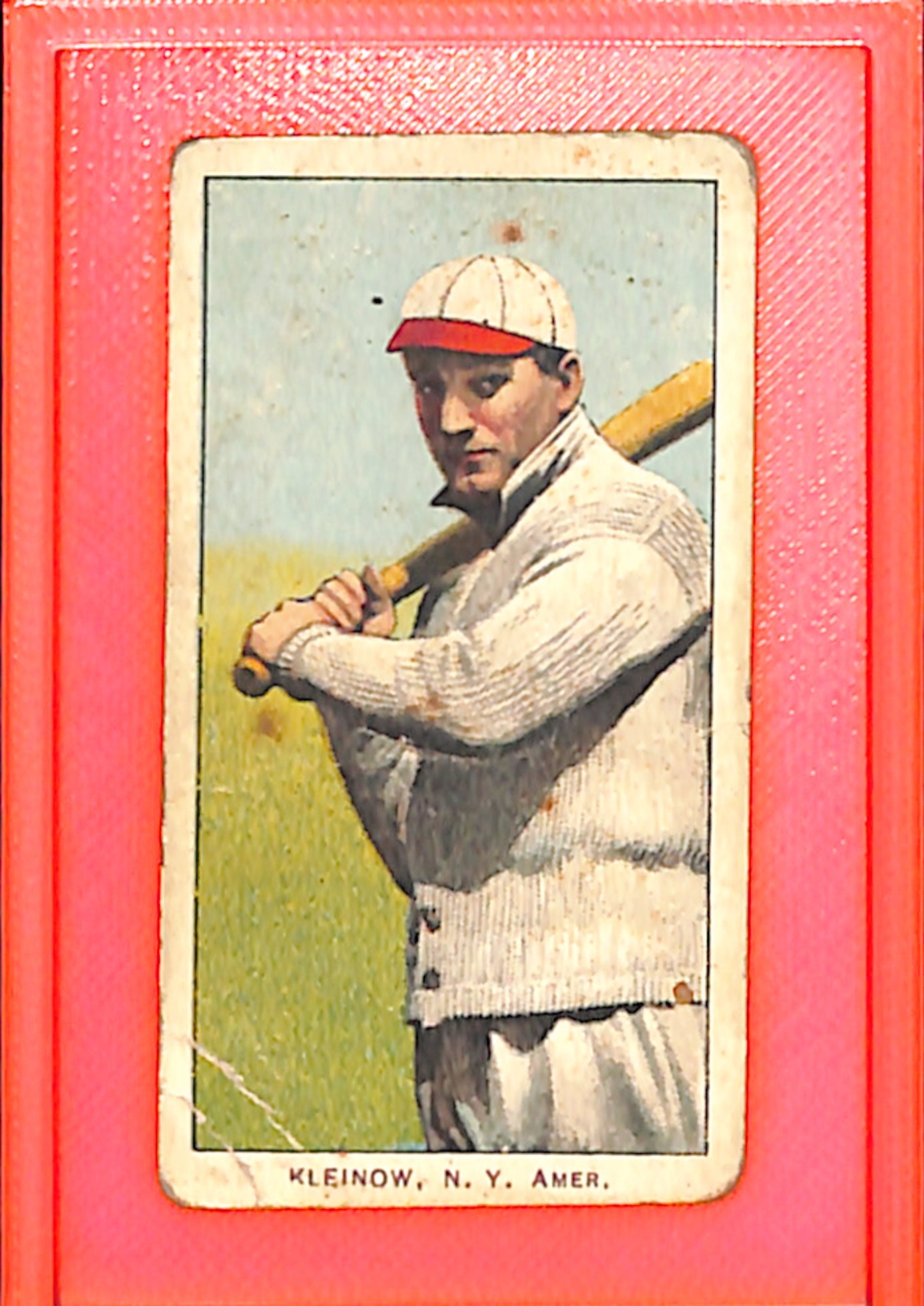 1909 T206 Piedmont 150 Red Kleinow with Bat New York Yankees