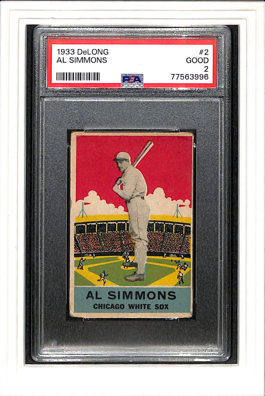 1933 DeLong #2 Al Simmons PSA 2 SN 77563996