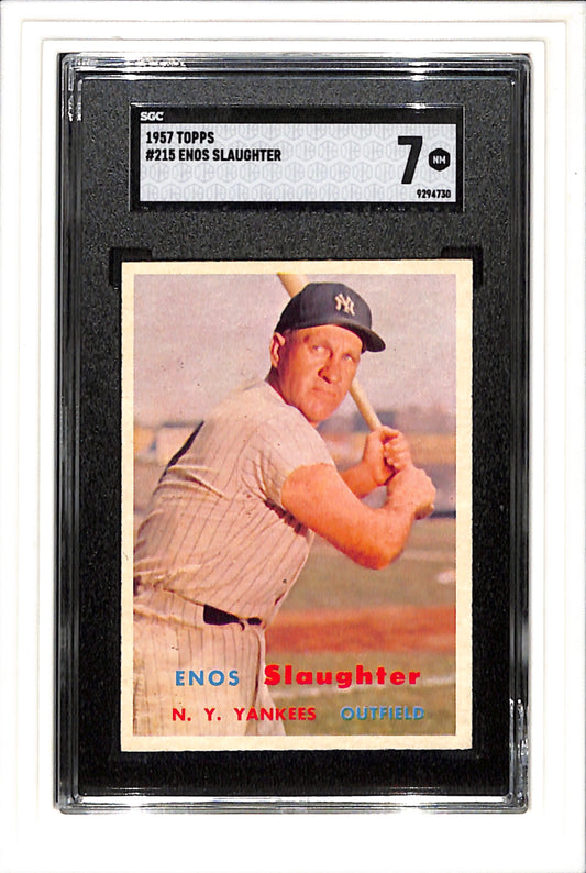 1957 Topps #215 Enos Slaughter SGC 7 SN 9294730