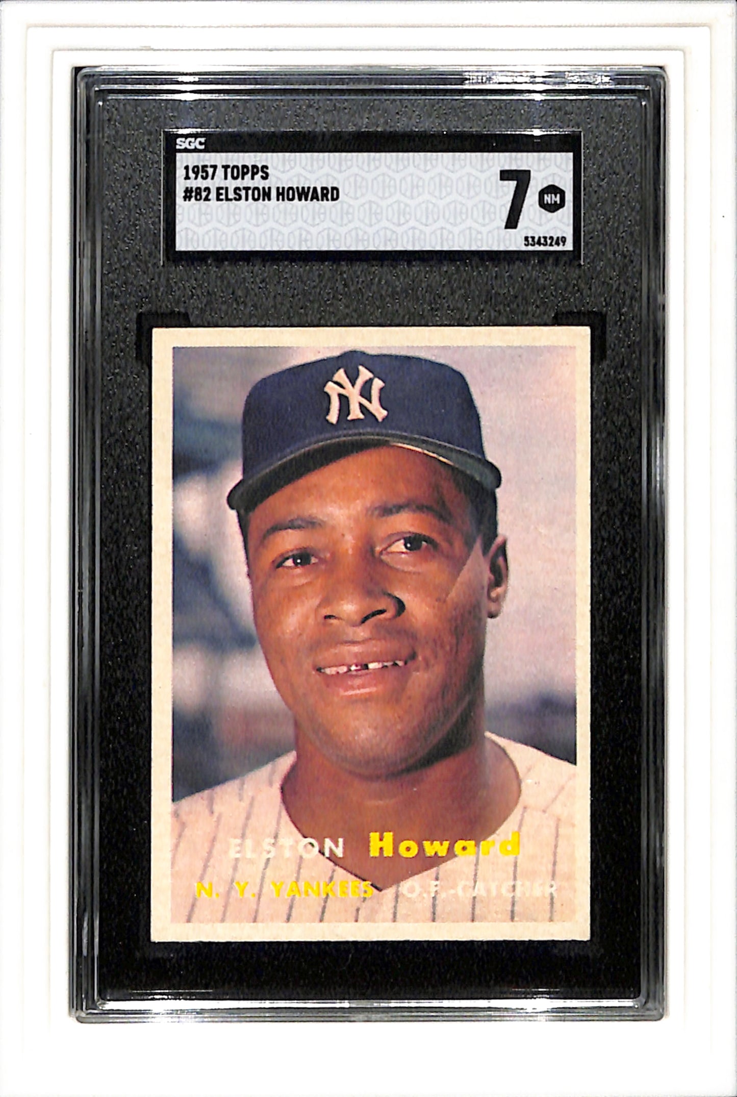 1957 Topps #82 Elston Howard SGC 7 SN 5343249 Stunner!