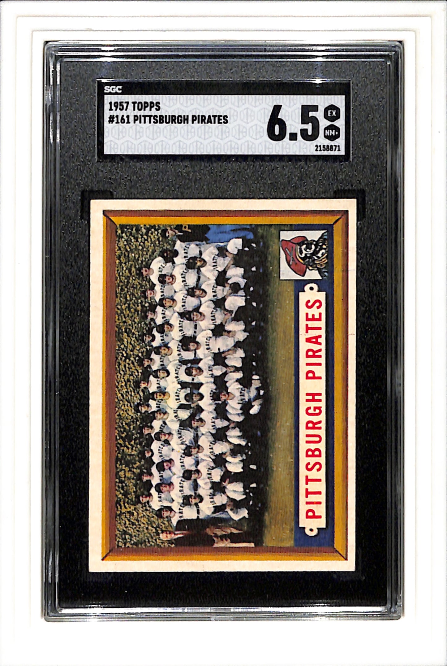 1957 Topps #161 Pittsburgh Pirates Team Card SGC 6.5 SN 2158871 Clemente