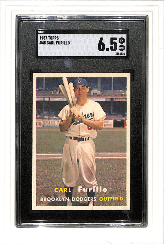 1957 Topps #45 Carl Furillo SGC 6.5 SN 3384326