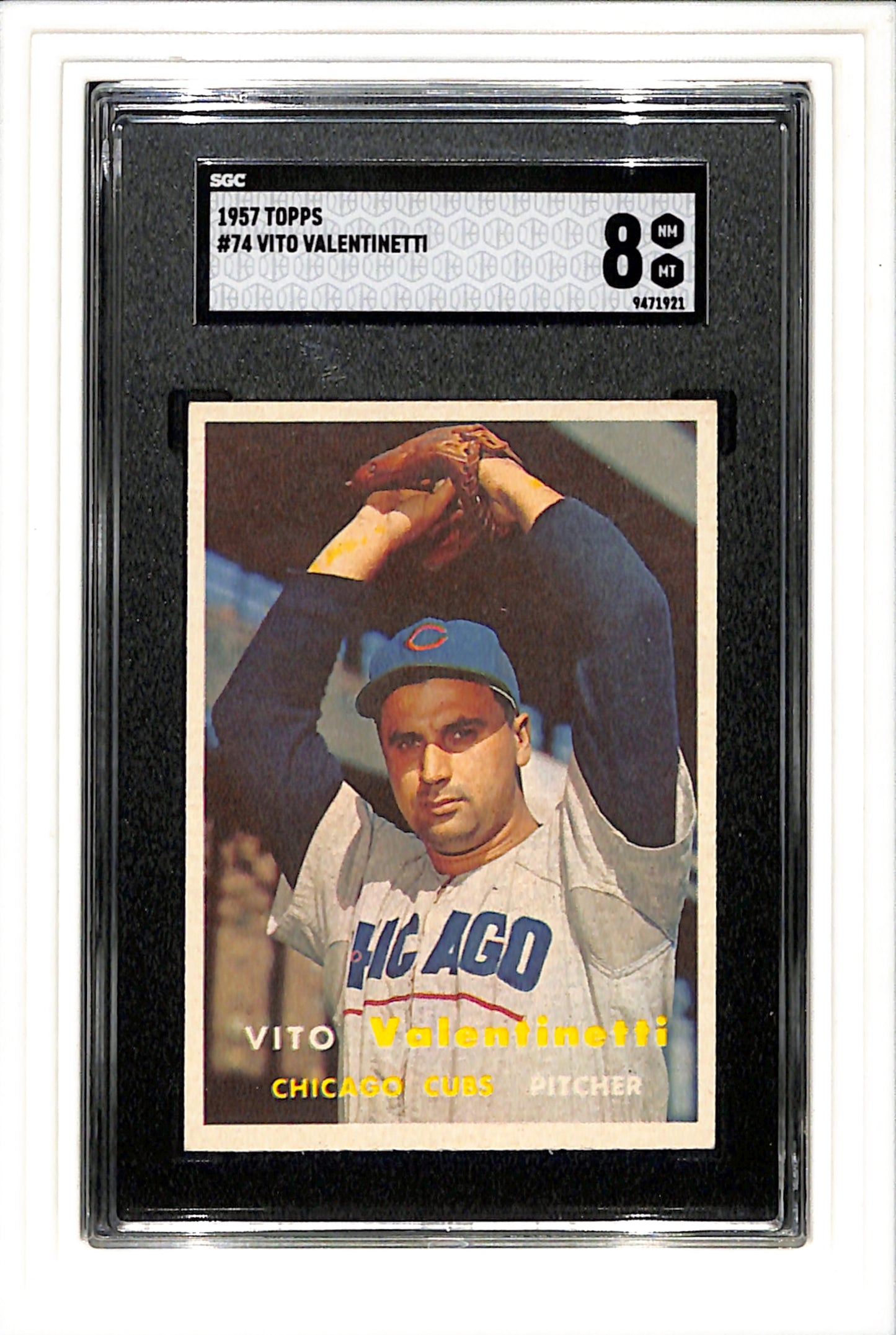 1957 Topps #74 Vito Valentinetti SGC 8 SN 9471921
