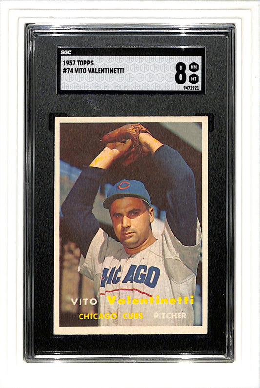 1957 Topps #74 Vito Valentinetti SGC 8 SN 9471921