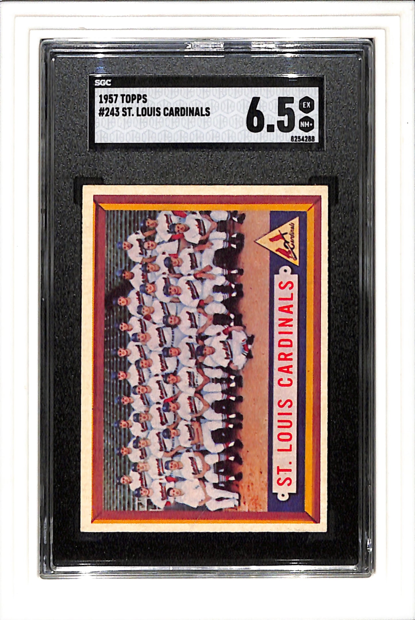 1957 Topps #243 St Louis Cardinals Team Card SGC 6.5 SN 8254288