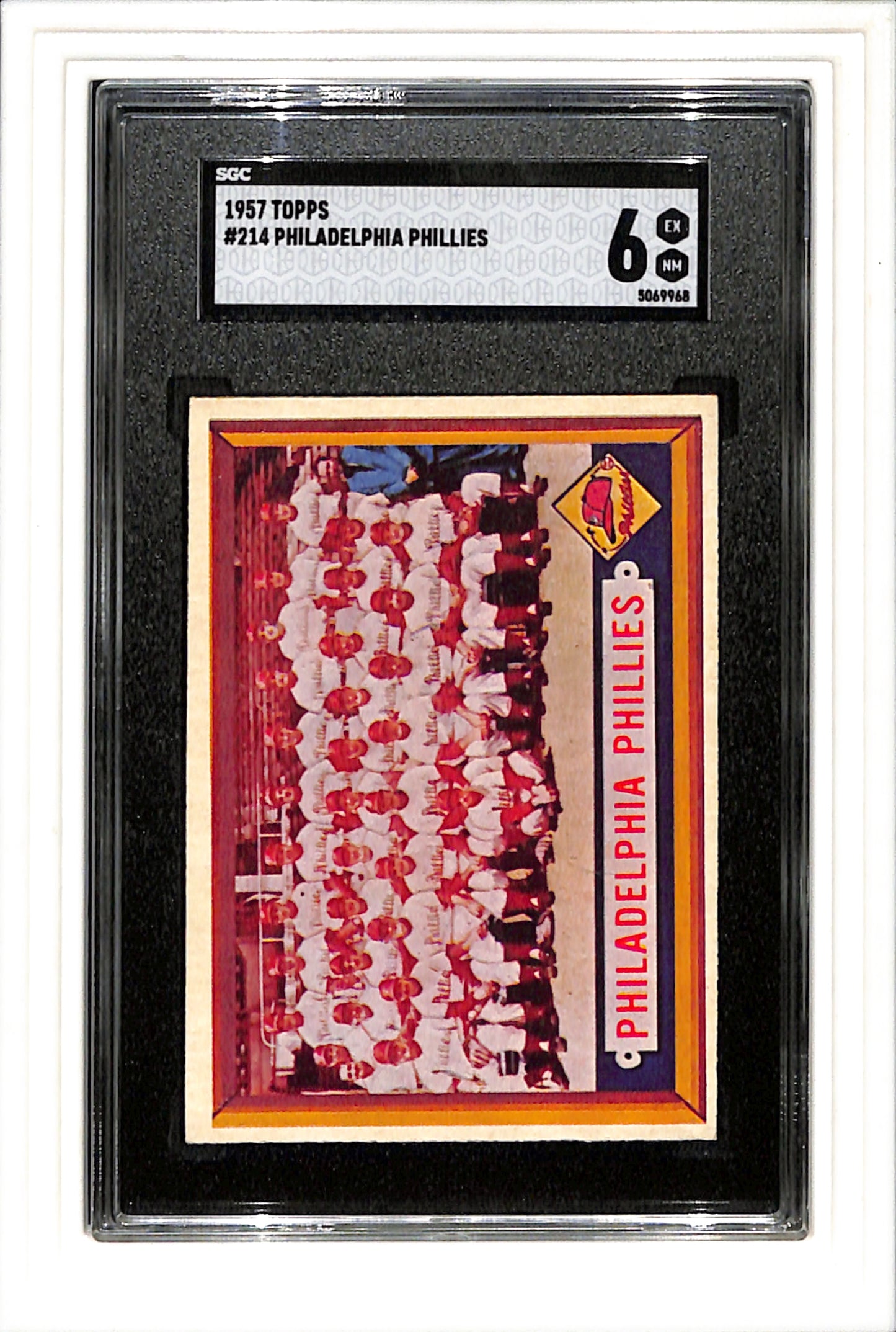 1957 Topps #214 Philadelphia Phillies Team SGC 6 SN 5069968