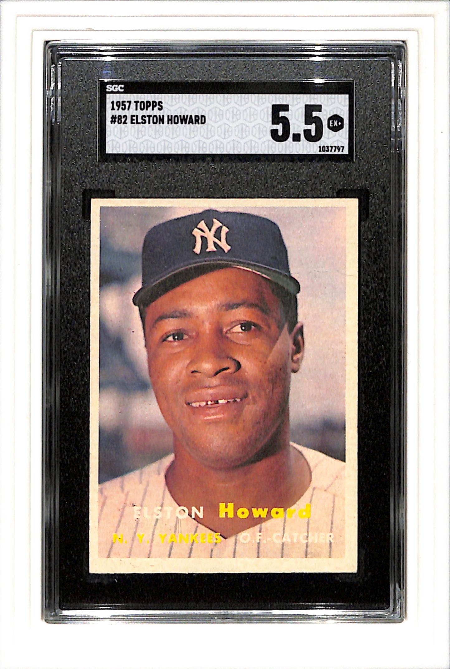 1957 Topps #82 Elston Howard SGC 5.5 SN 1037797