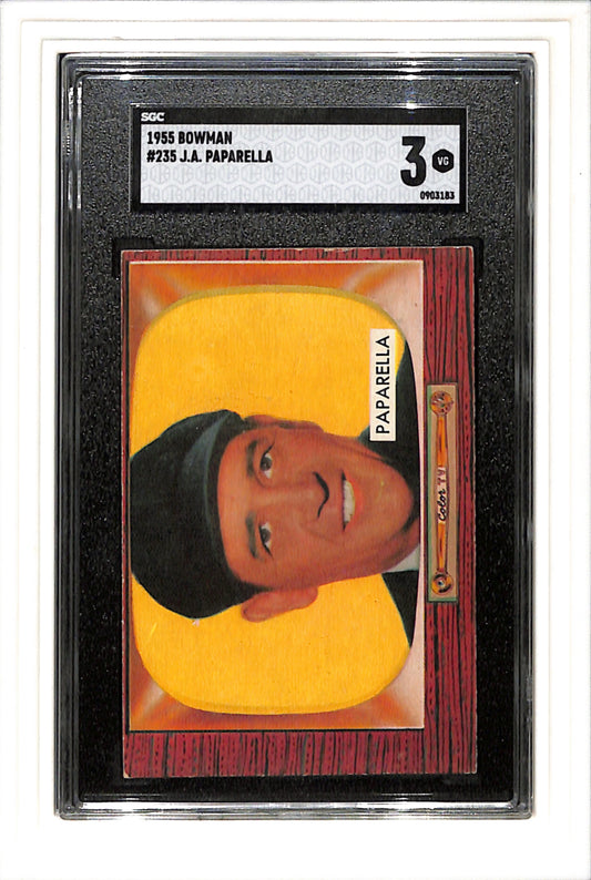 1955 Bowman #235 JA Paparella SGC 3 SN 0903183