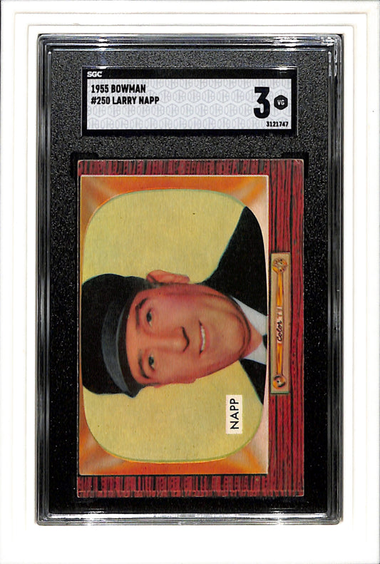 1955 Bowman #250 Larry Napp SGC 3 SN 3121747