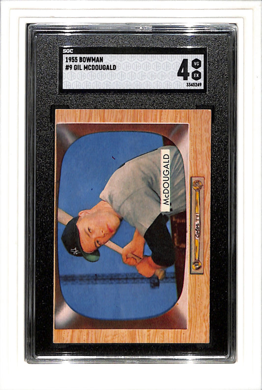 1955 Bowman #9 Gil McDougald SGC 4 SN 3345249