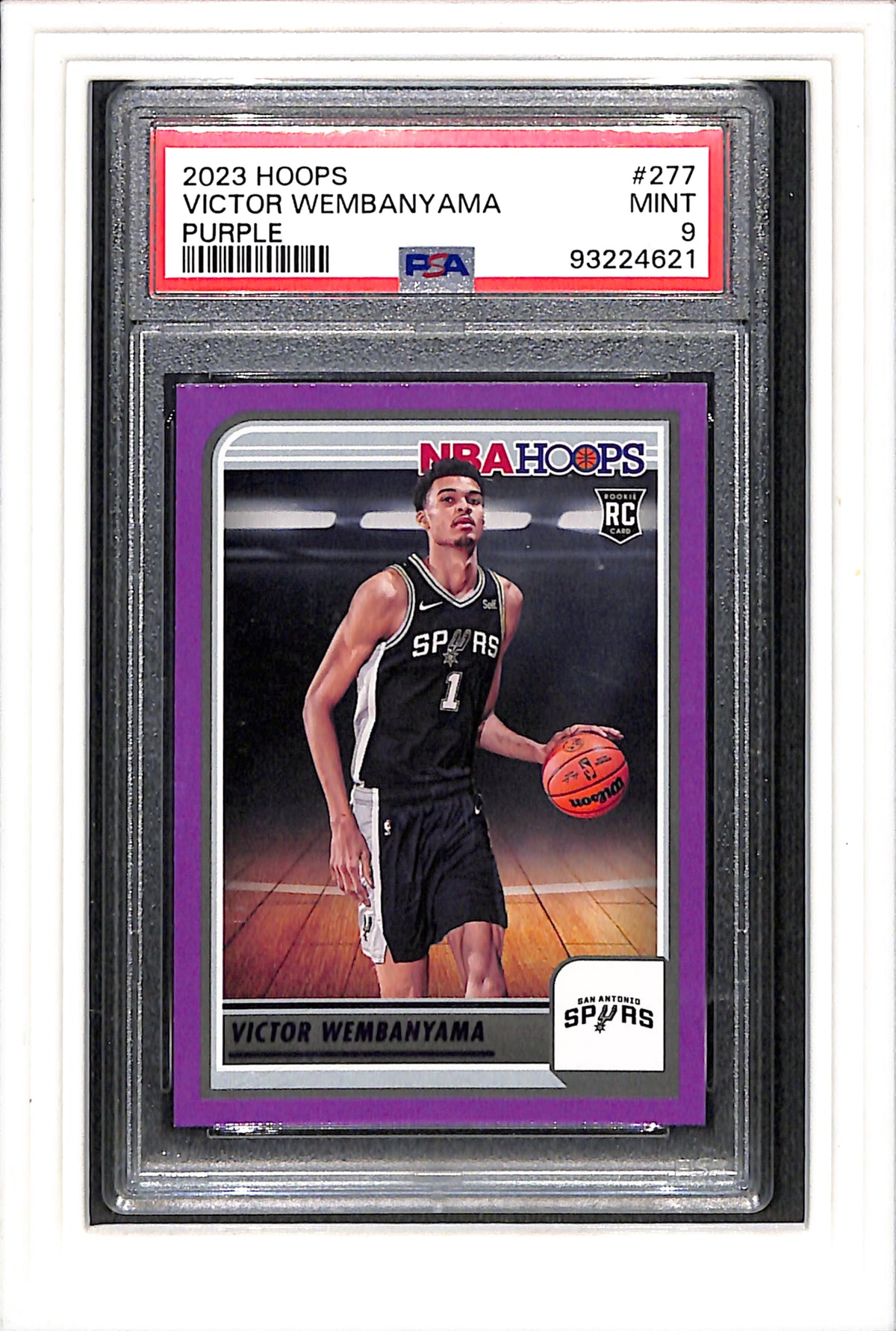 2023 Panini NBA Hoops #277 Victor Wembanyama Purple PSA 9 SN 93224621