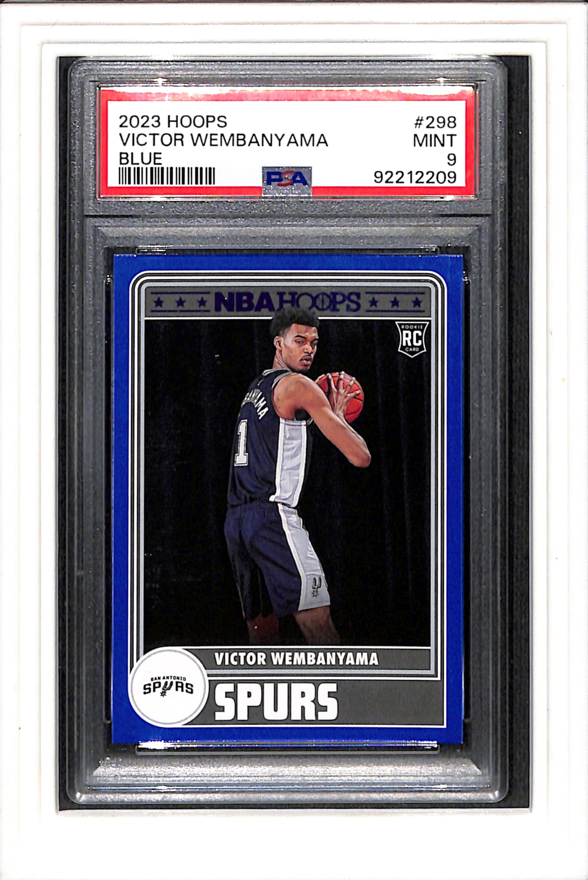 2023 Panini NBA Hoops #298 Victor Wembanyama Blue PSA 9 SN 92212209