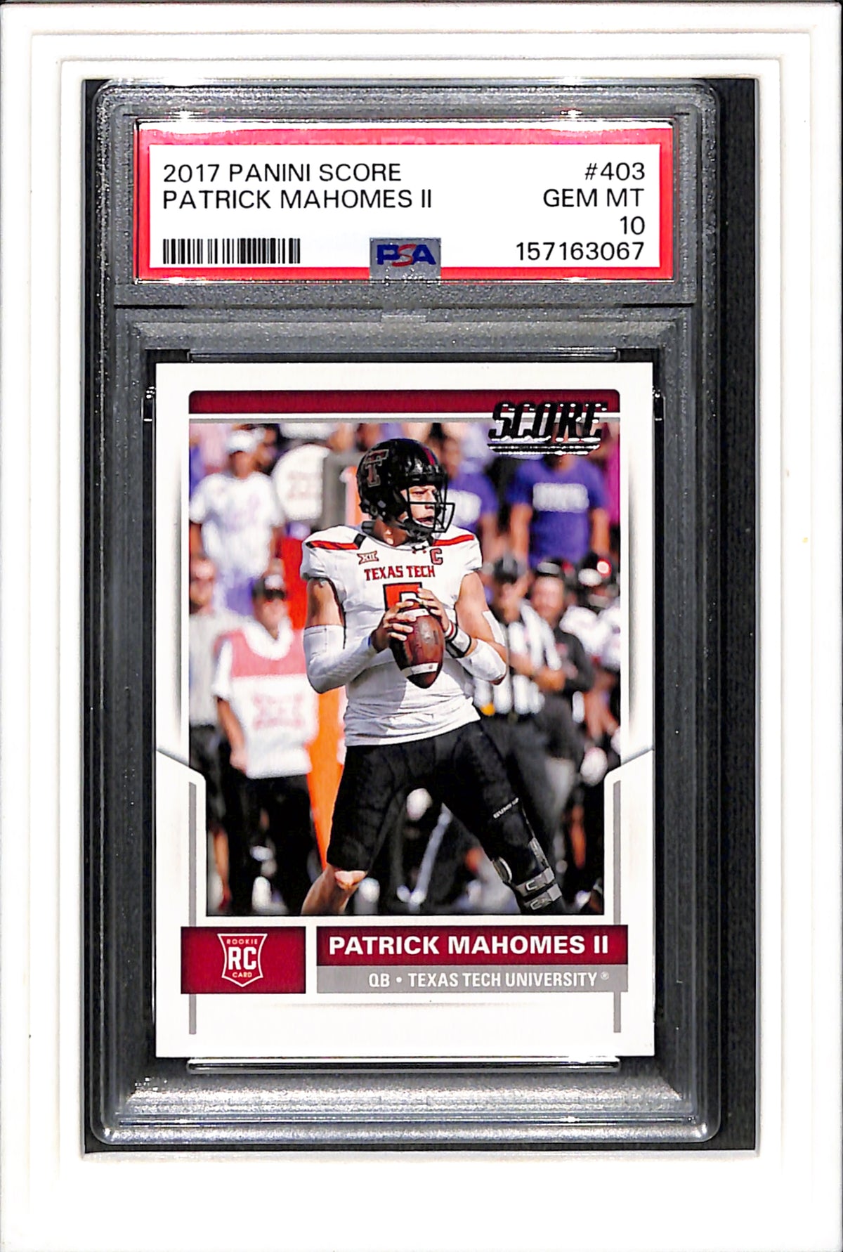2017 Panini Score #403 Patrick Mahomes Ii PSA 10 SN 157163067