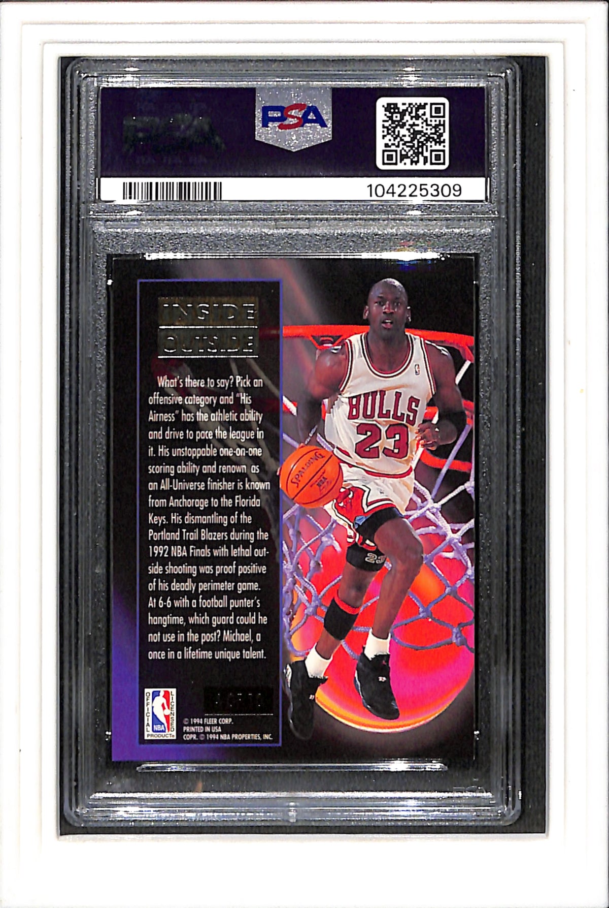 1993 Ultra Inside/Outside #4 Michael Jordan Inside/Outside PSA 7 SN 104225309
