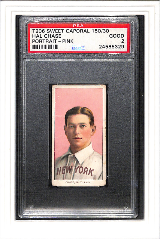 1909 T206 Hal Chase Portrait Pink PSA 2 SN 24585329