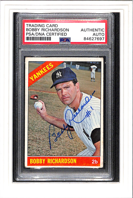 1966 Topps #490 Bobby Richardson Yankees Auto PSA DNA Certified