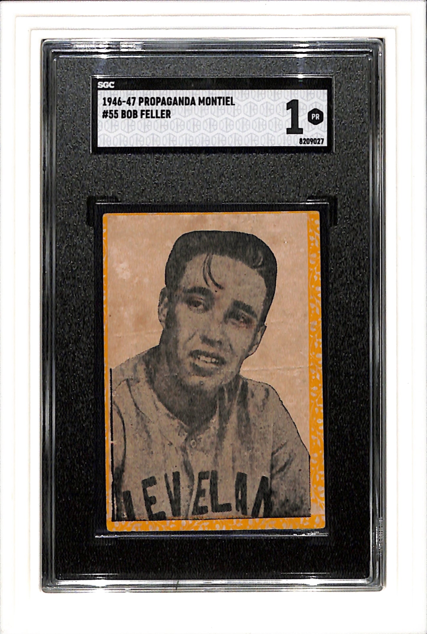 1946-47 Propagandas Montiel Cuban #55 Bob Feller (HOF) SGC 1 SN 8209027