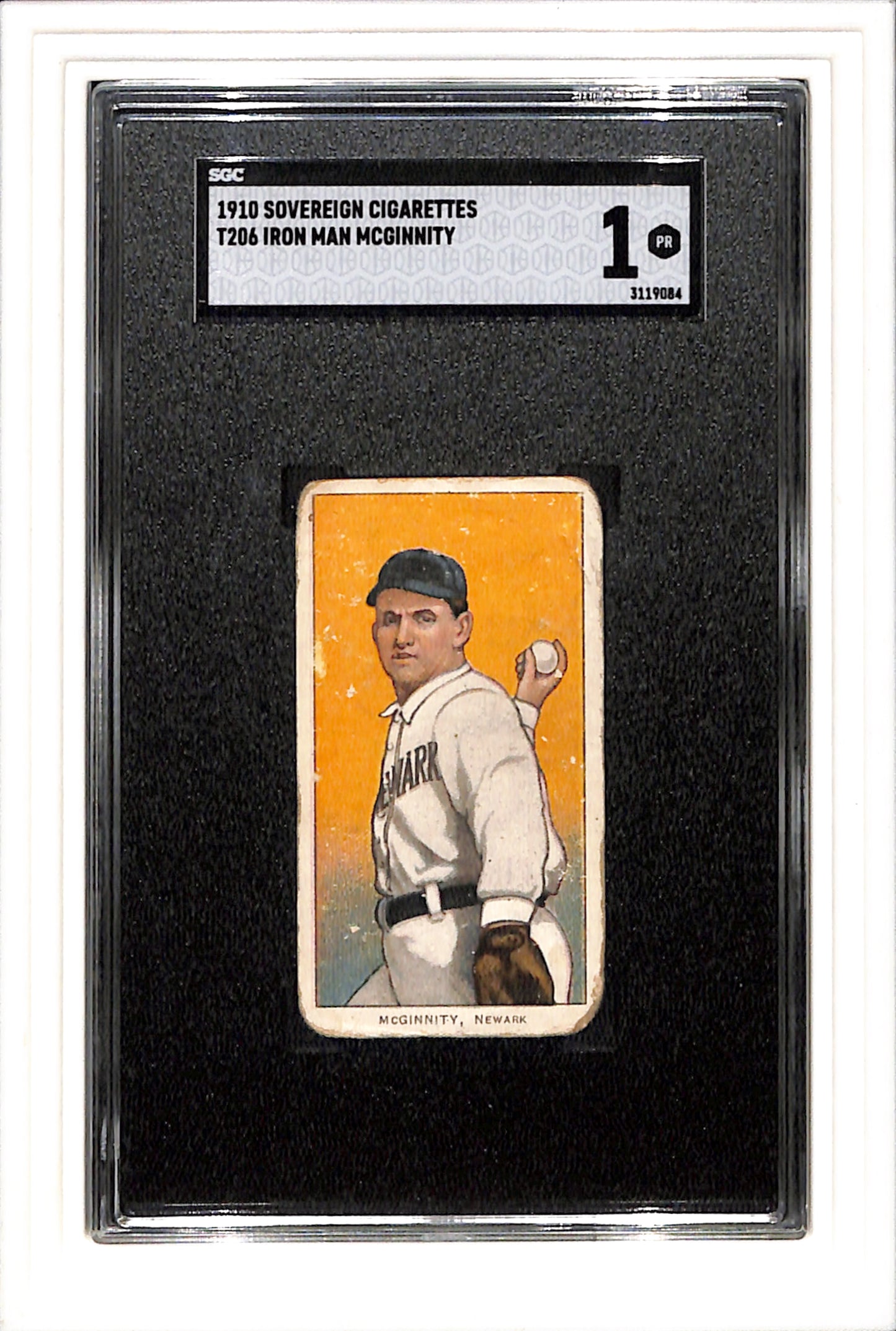 1909-1910 T206 Iron Man McGinnity SGC 1 Sovereign 350 SN 3119084 Color Variant