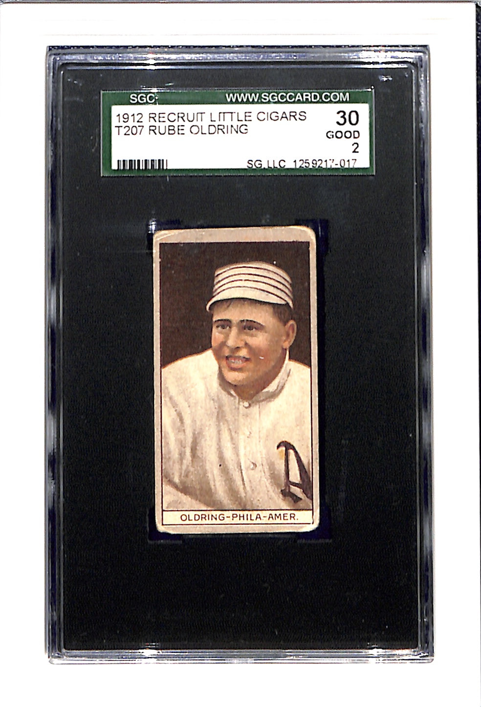 1912 T207 Recruit Little Cigars Rube Oldring SGC 2