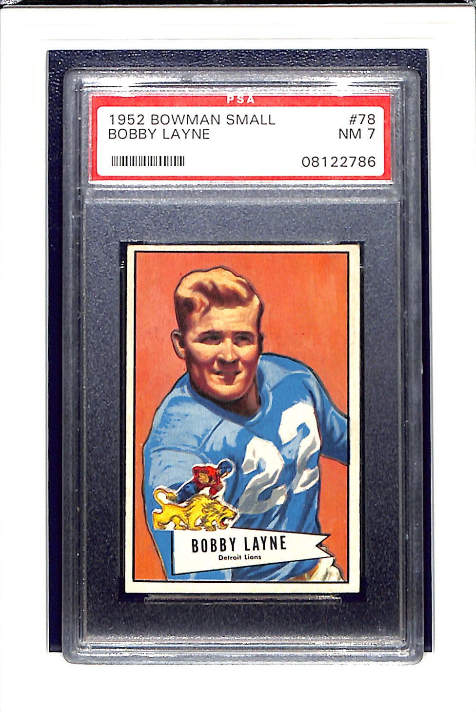 1952 Bowman Small #78 Bobby Layne PSA 7
