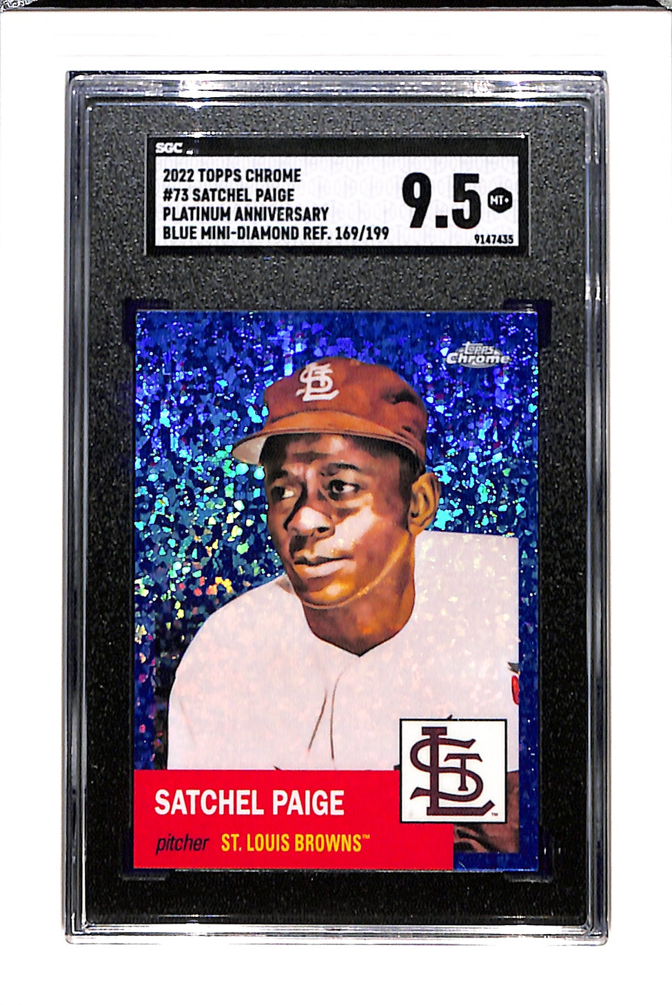 2022 Topps Chrome Platinum Anniversary #73 Satchel Paige Blue Mini Diamond SGC 9.5 SN 9147435