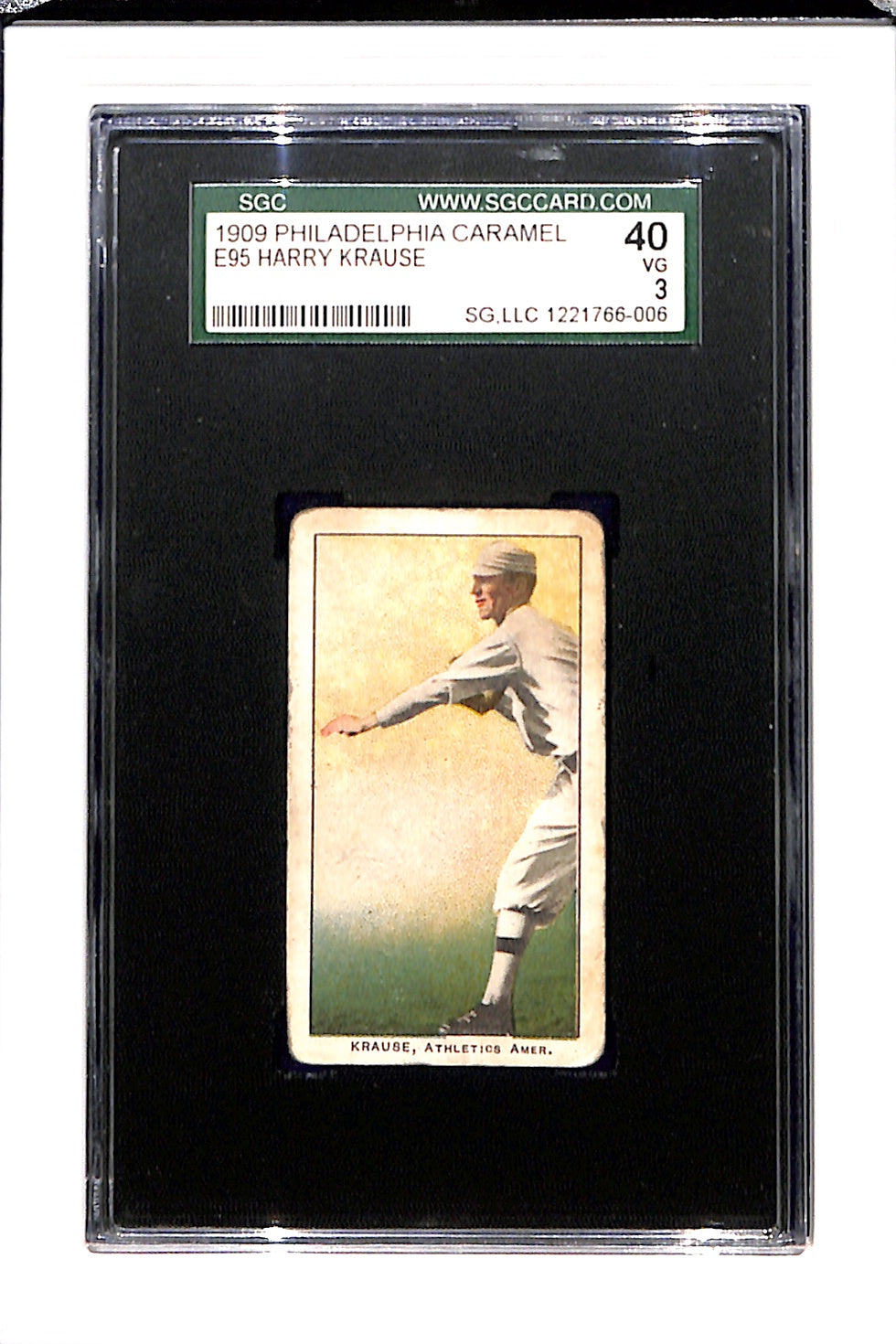 1909 E95 Philadelphia Caramel Harry Krause SGC 3