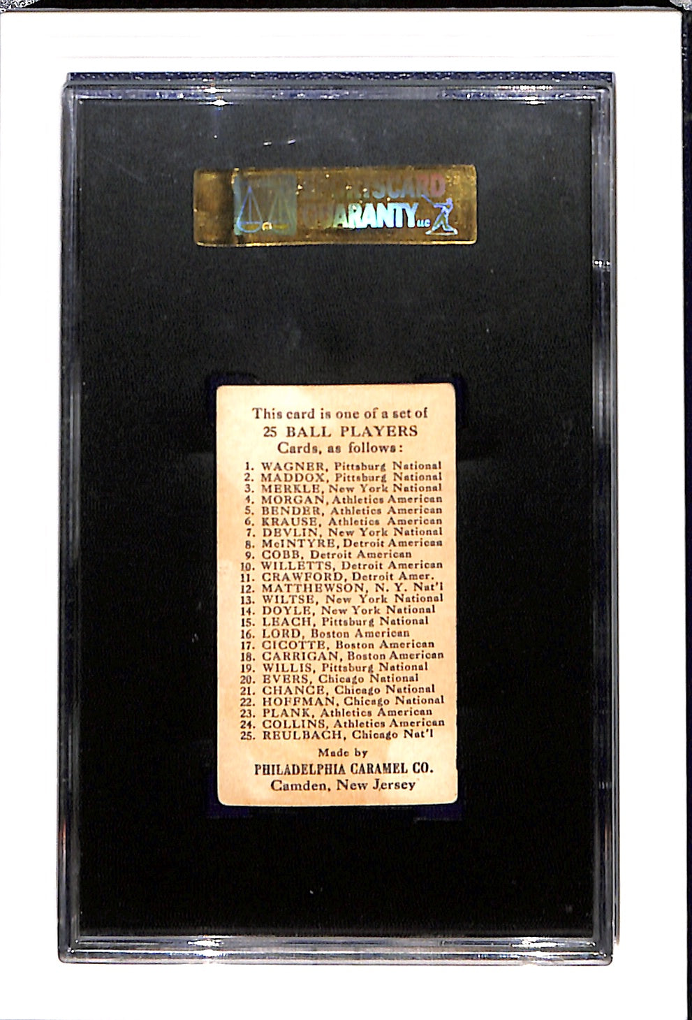 1909 E95 Philadelphia Caramel Ed Willetts SGC 4