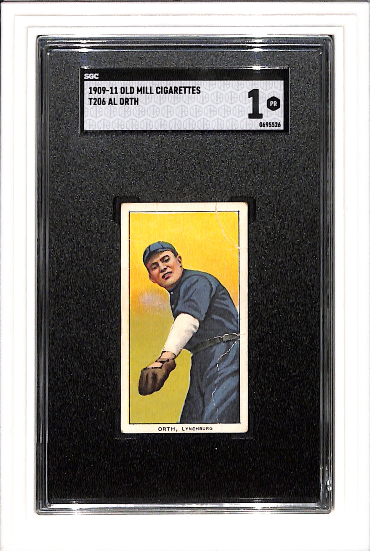 1909-1911 T206 Al Orth SL Old Mill SGC 1 SN 0695526