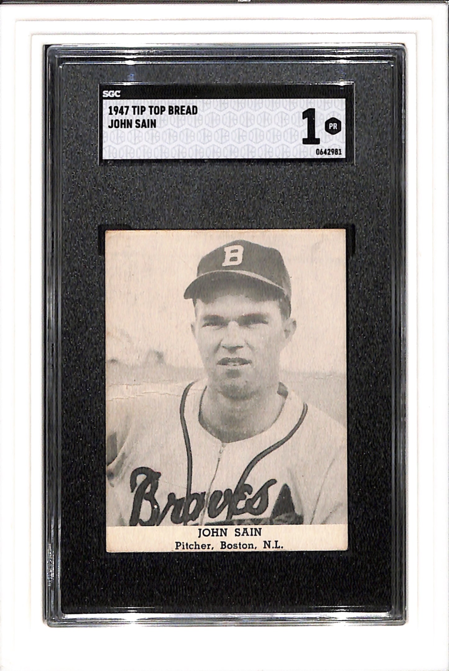 1947 Tip Top Bread John Sain SGC 1 SN 0642981