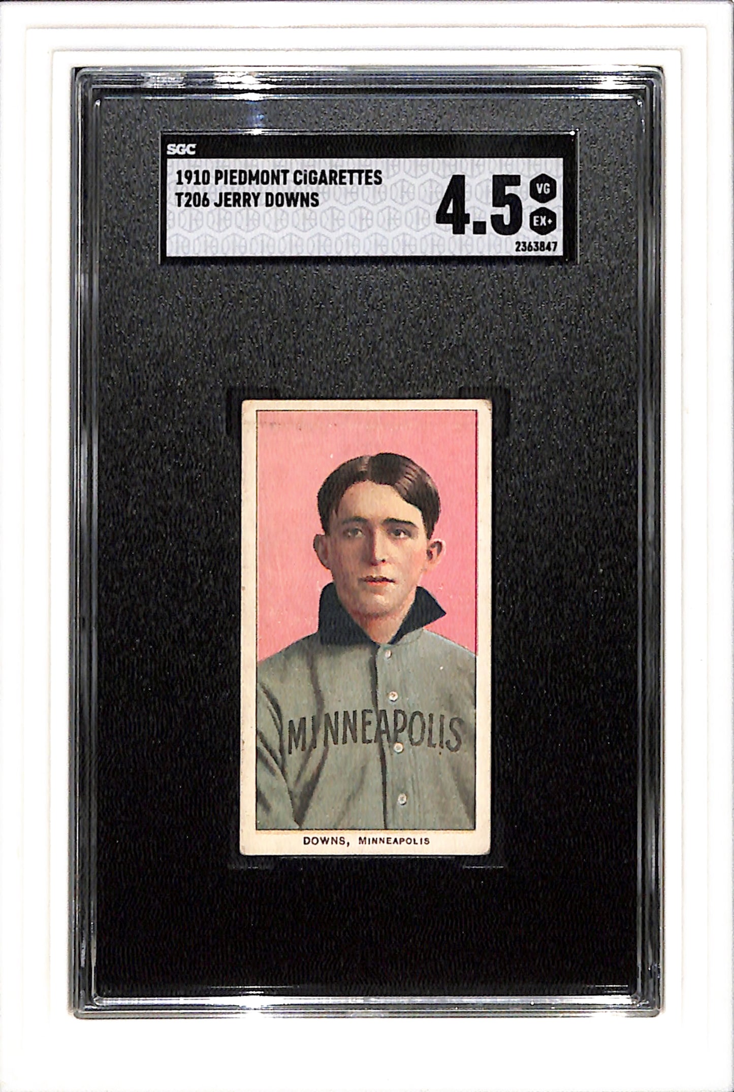 1910 T206 Jerry Downs Piedmont  SGC 4.5 SN 2363847