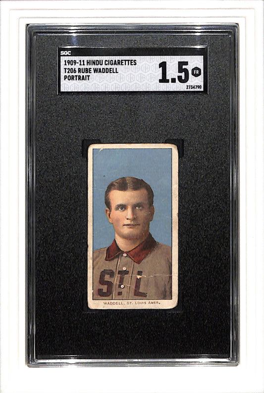 1909-11 T206 Rube Waddell Portrait HINDU SGC 1.5 SN 2734790