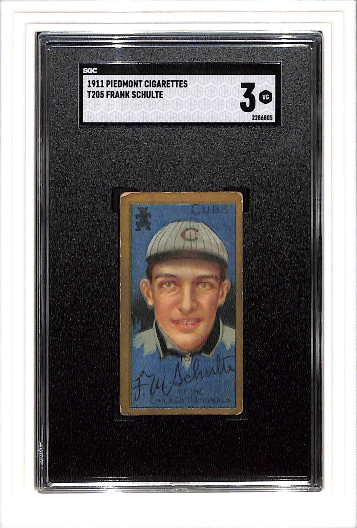 1911 T205 Frank Wildfire Schulte SGC 3 Piedmont SN 2286805