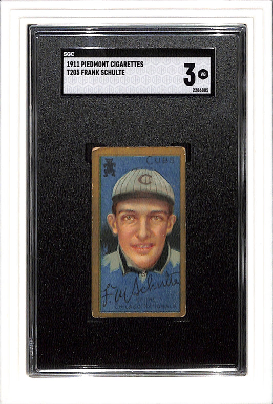 1911 T205 Frank Wildfire Schulte SGC 3 Piedmont SN 2286805