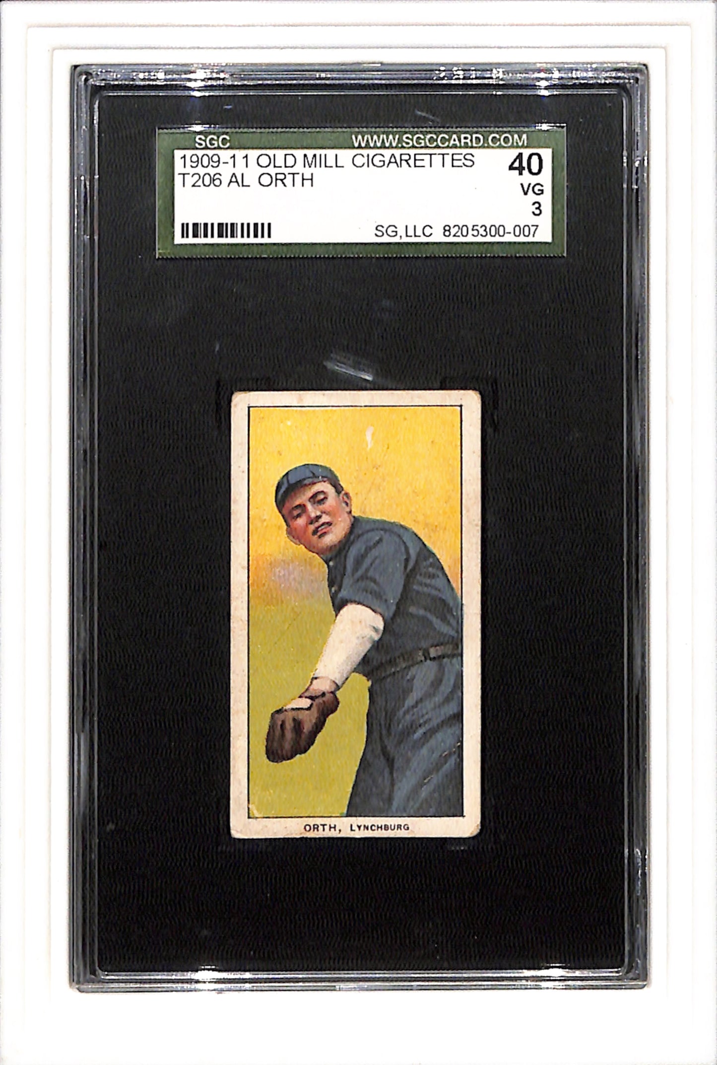 1909-1911 T206 Al Orth SL Old Mill SGC 3