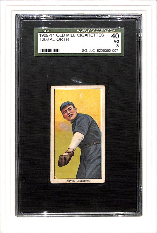 1909-1911 T206 Al Orth SL Old Mill SGC 3