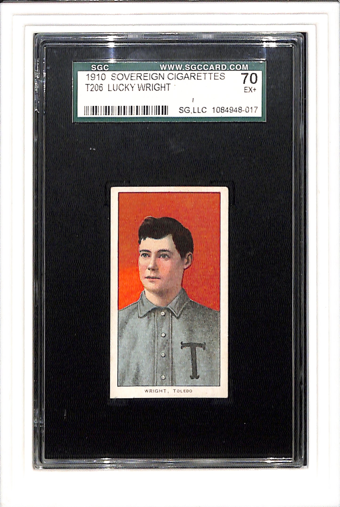 1910 T206 Lucky Wright Sovereign 350 SGC 5.5 EX+ SGC 70 Low Pop