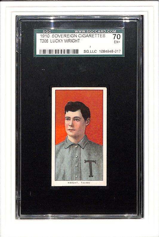 1910 T206 Lucky Wright Sovereign 350 SGC 5.5 EX+ SGC 70 Low Pop