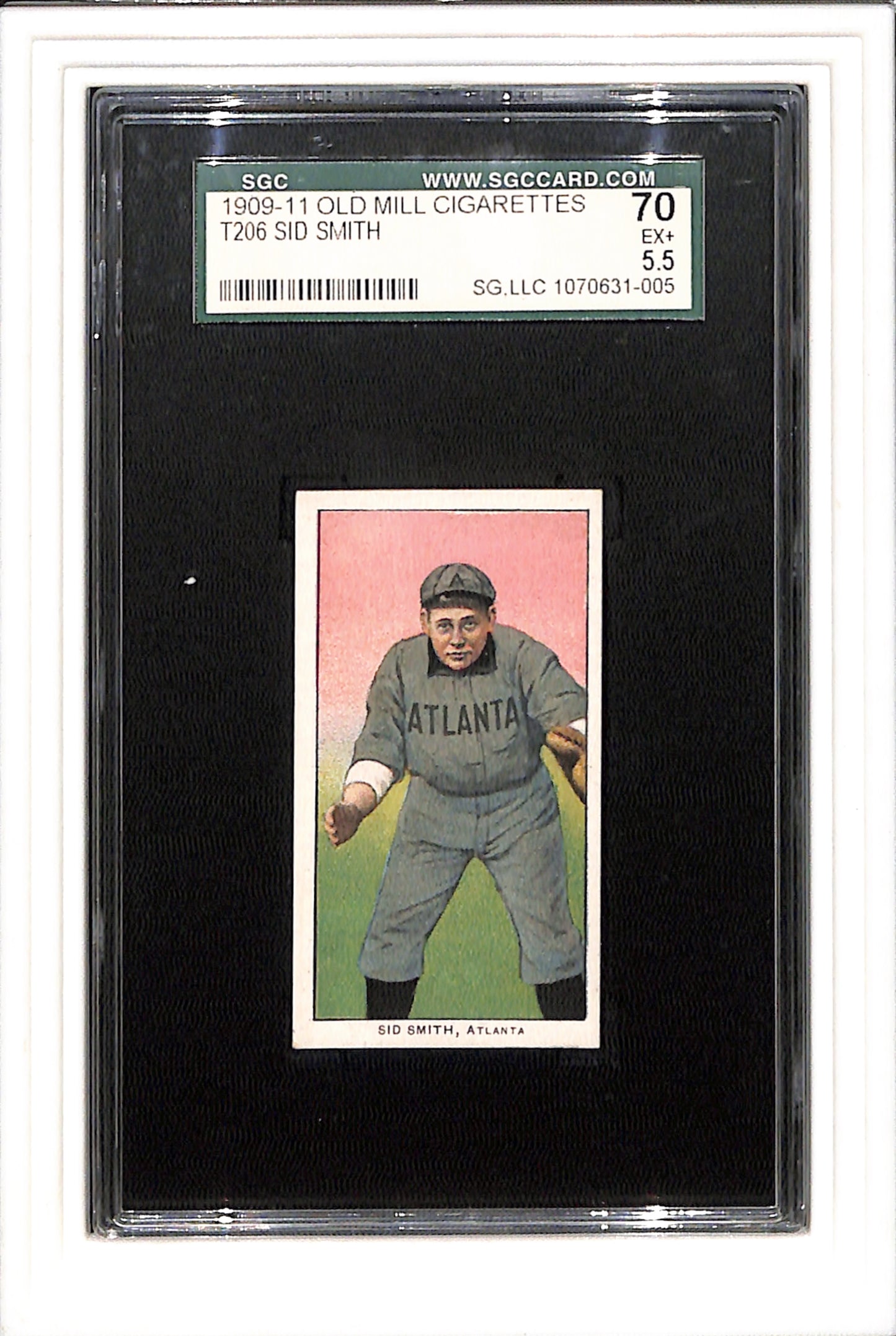 1909-11 T206 Sid Smith Old Mill Southern League SGC 5.5