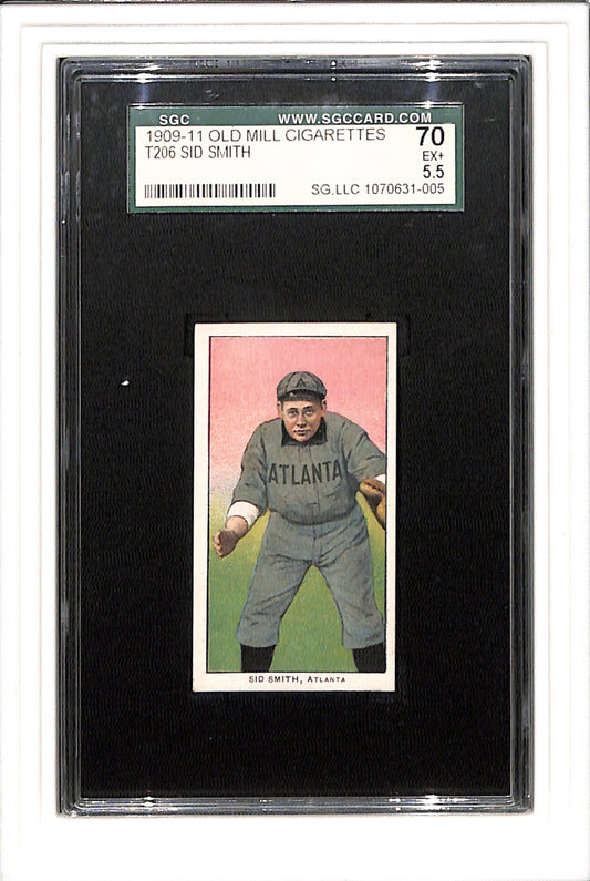 1909-11 T206 Sid Smith Old Mill Southern League SGC 5.5