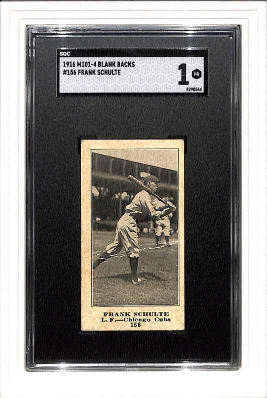 1916 M101-4 Blank Backs #156 Frank Schulte SGC 1 SN 8290564