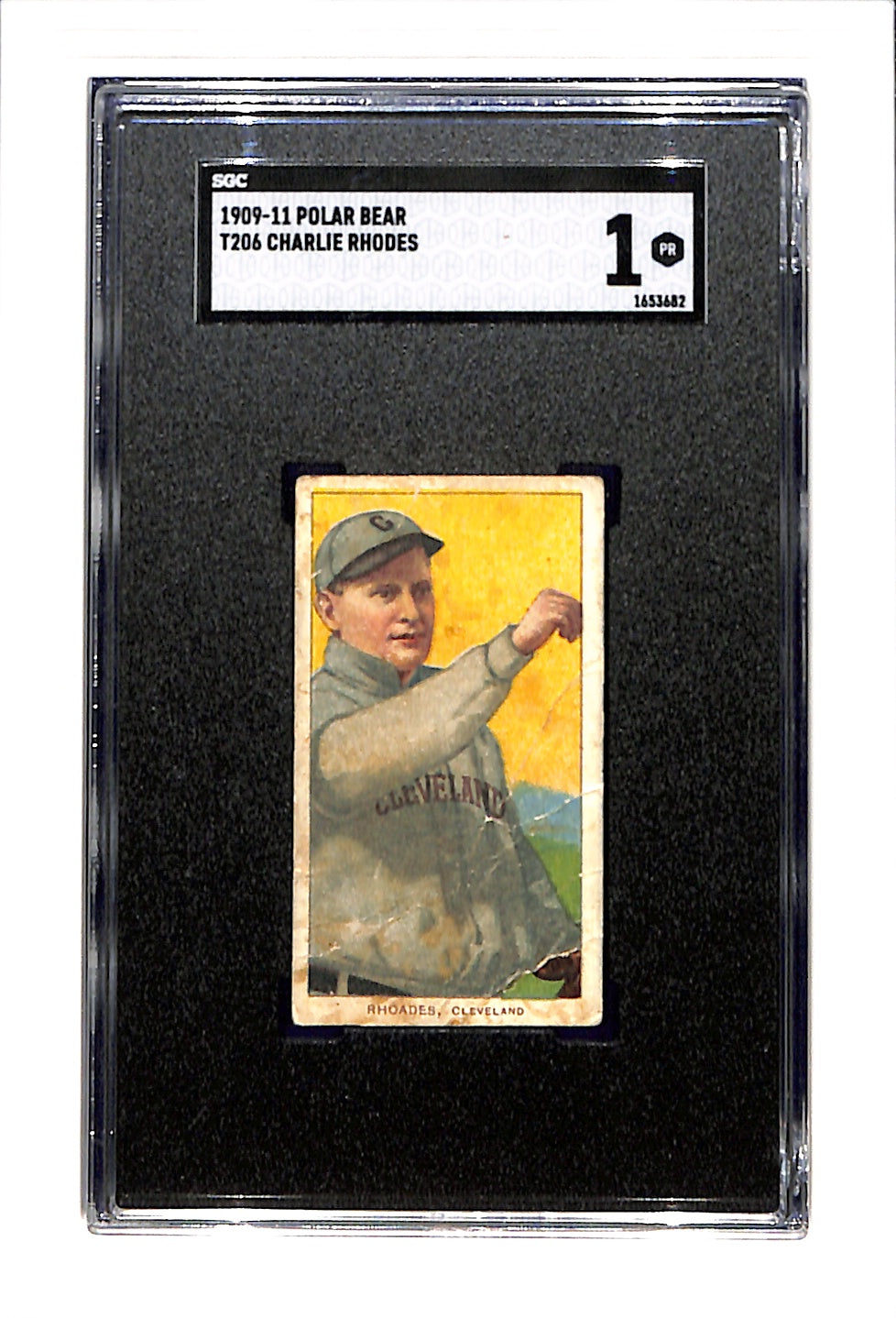 1909-1911 T206 Bob Rhoades Right arm Extended SGC 1 Polar Bear