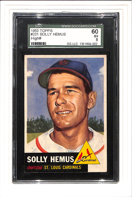 1953 Topps #231 Solly Hemus - St. Louis Cardinals DP SGC 5 HI #
