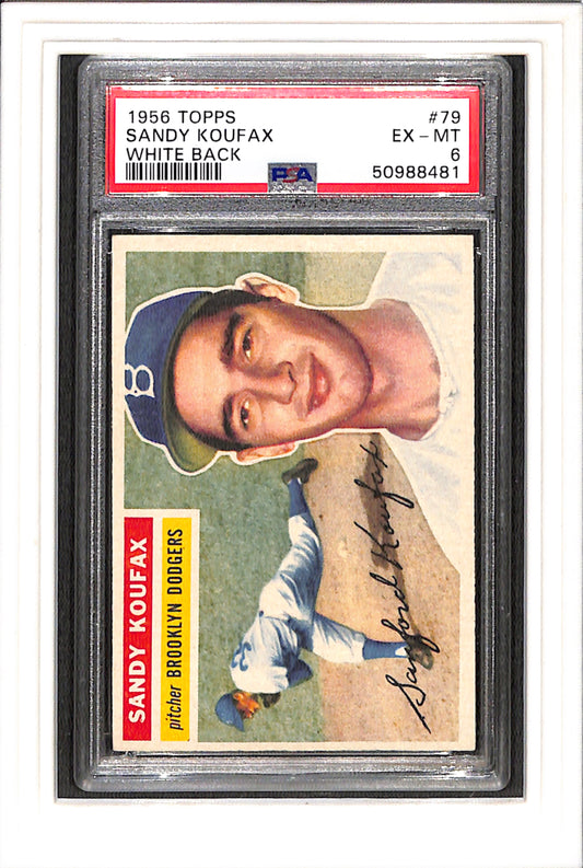 1956 Topps #79 Sandy Koufax - Brooklyn Dodgers PSA 6 SN 50988481