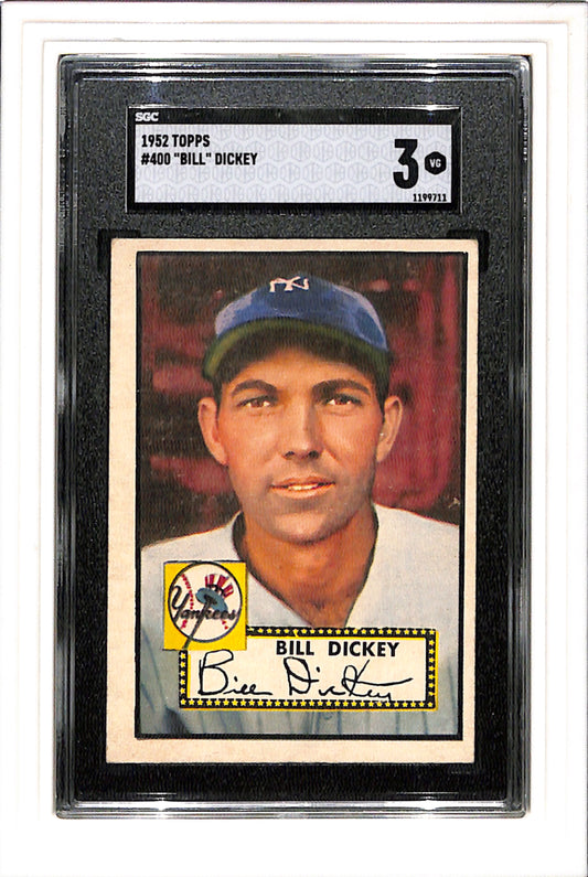 1952 Topps #400 Bill Dickey SGC 3 SN 1199711
