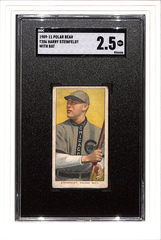 1909-1910 T206 Harry Steinfeldt With Bat Polar Bear SGC 2.5 SN 8554446