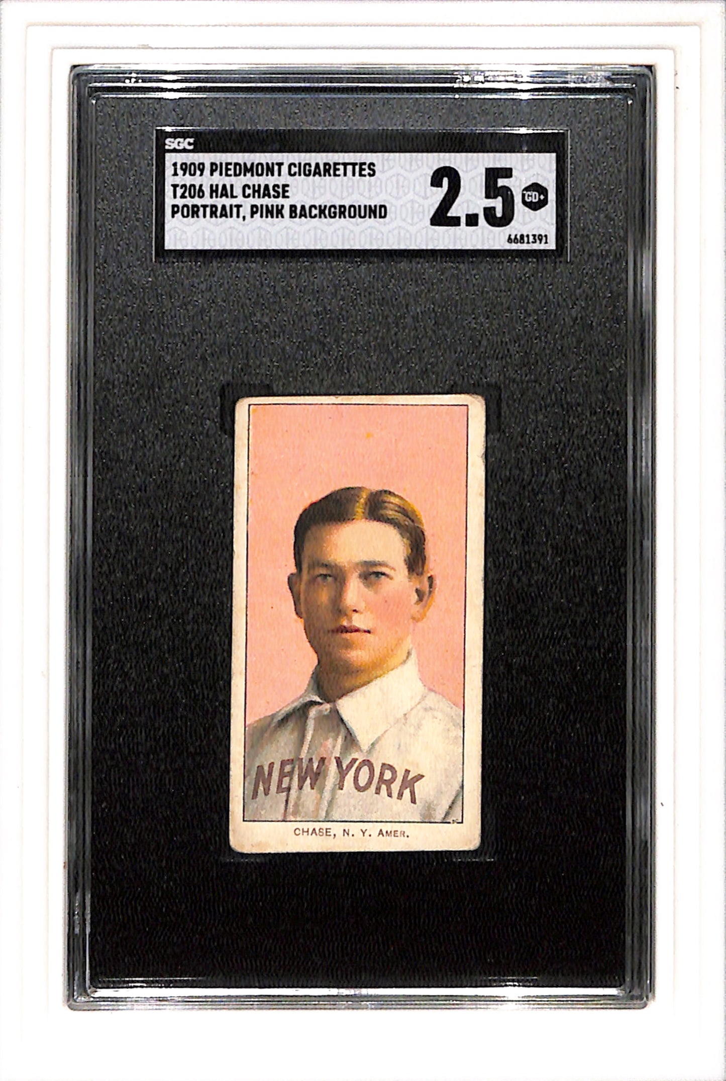 1910 T206 Hal Chase Pink Portrait SGC 2.5 SN 6681391